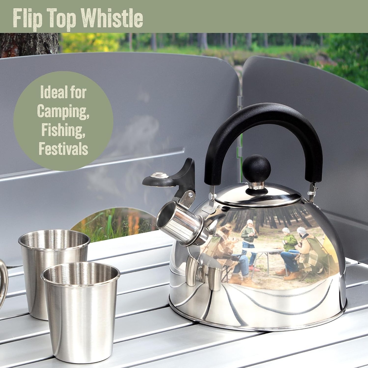 Milestone Camping 2L Whistling Camping Kettle: image 5