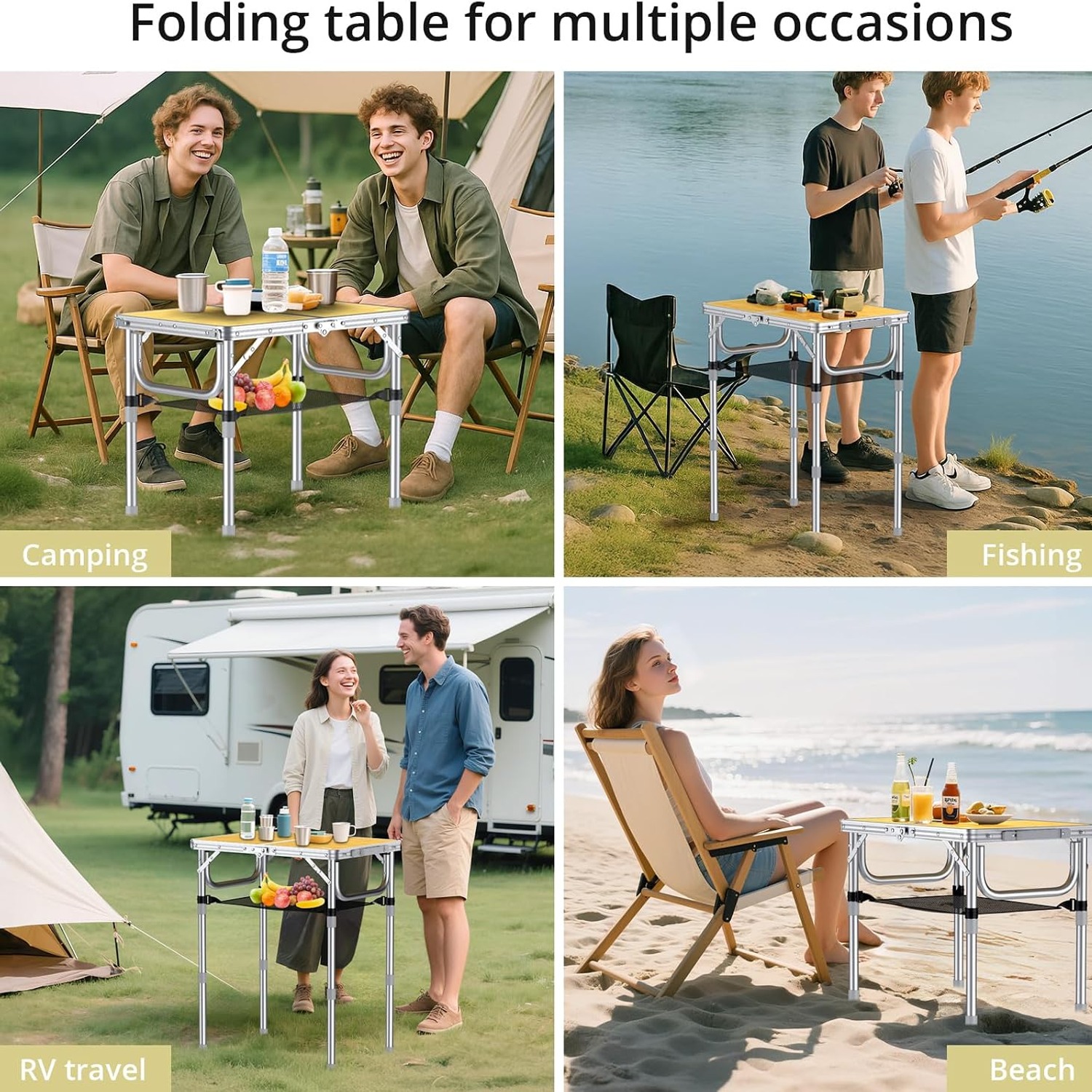 Adjustable Height Folding Camping Table 2ft: image 7