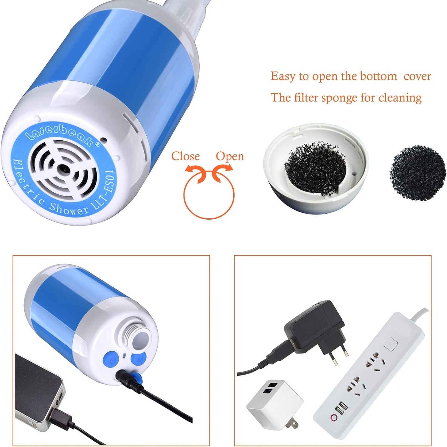 Portable Camping Shower with Rechargeable Pump