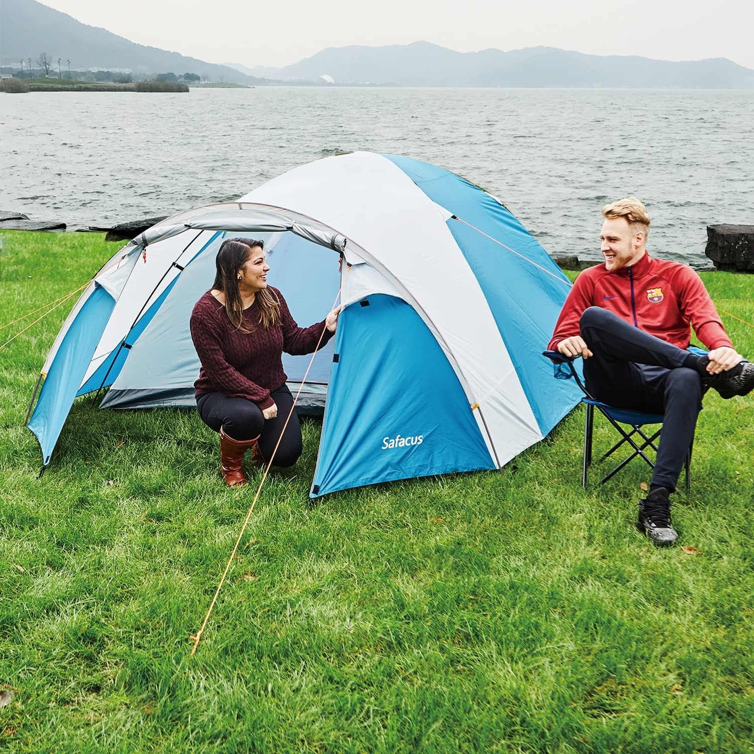 SAFACUS 4 Person Double Layer Dome Tent